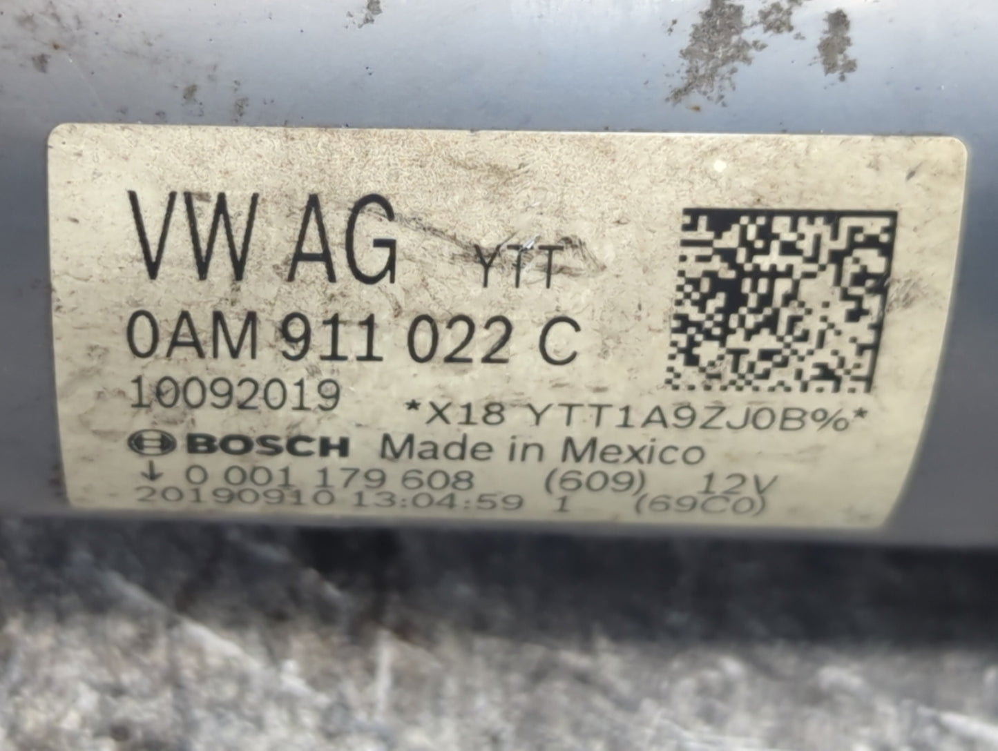 2019-2021 Volkswagen Jetta Car Starter Motor Solenoid OEM P/N:0AM 911 022 C Fits Fits 2019 2020 2021 OEM Used Auto Parts - O