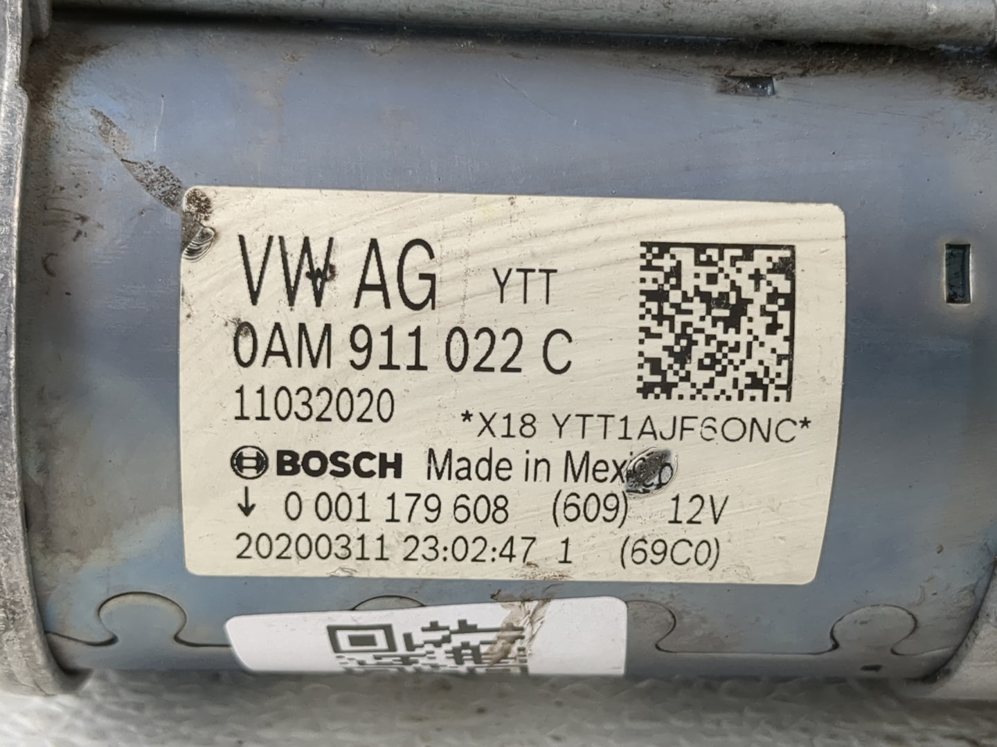 2019-2021 Volkswagen Jetta Car Starter Motor Solenoid OEM P/N:0AM 911 022 C Fits Fits 2019 2020 2021 OEM Used Auto Parts - O