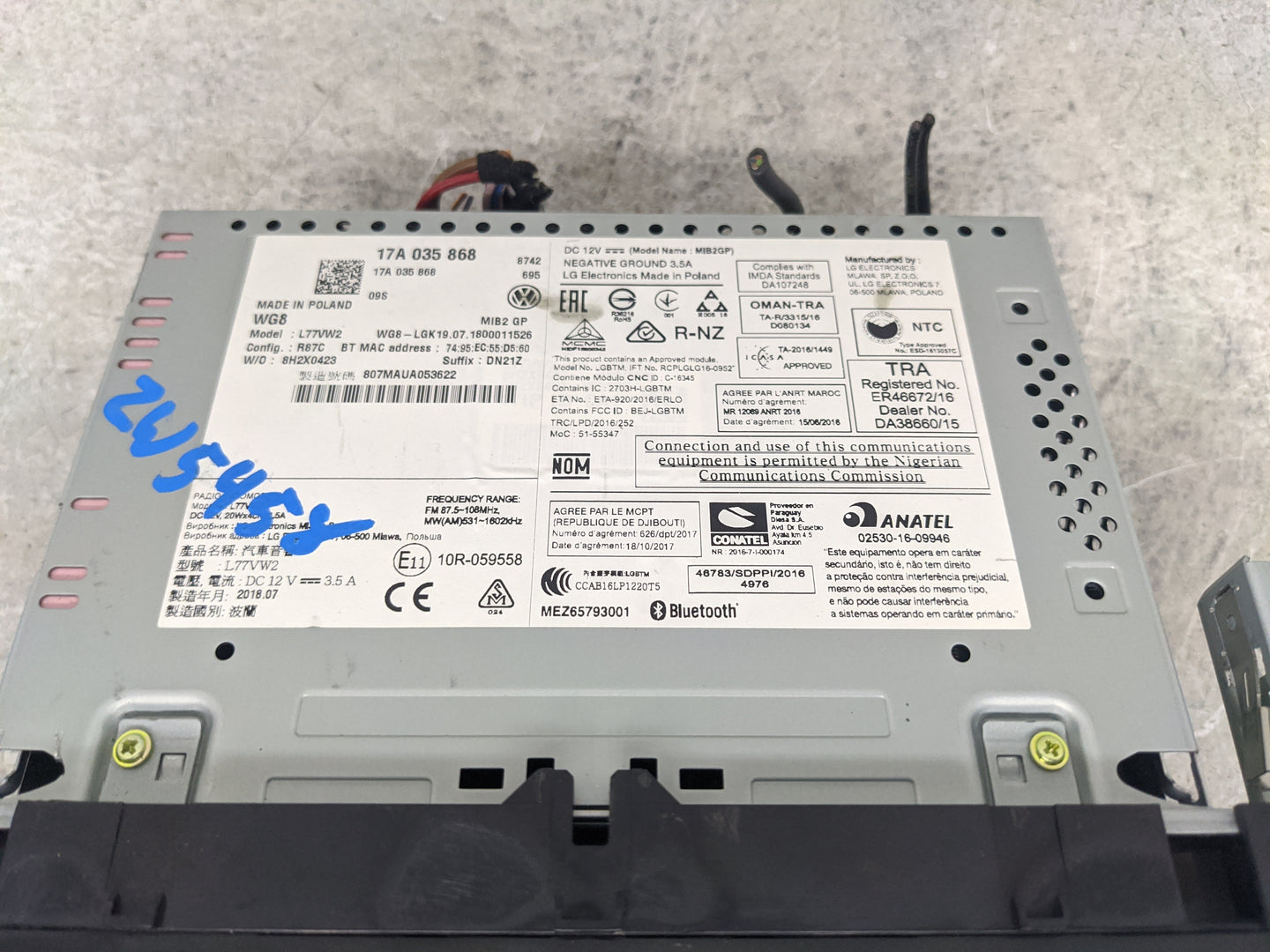 2019 Volkswagen Jetta Radio AM FM Cd Player Receiver Replacement P/N:17A 035 868 Fits OEM Used Auto Parts - Oemusedautoparts