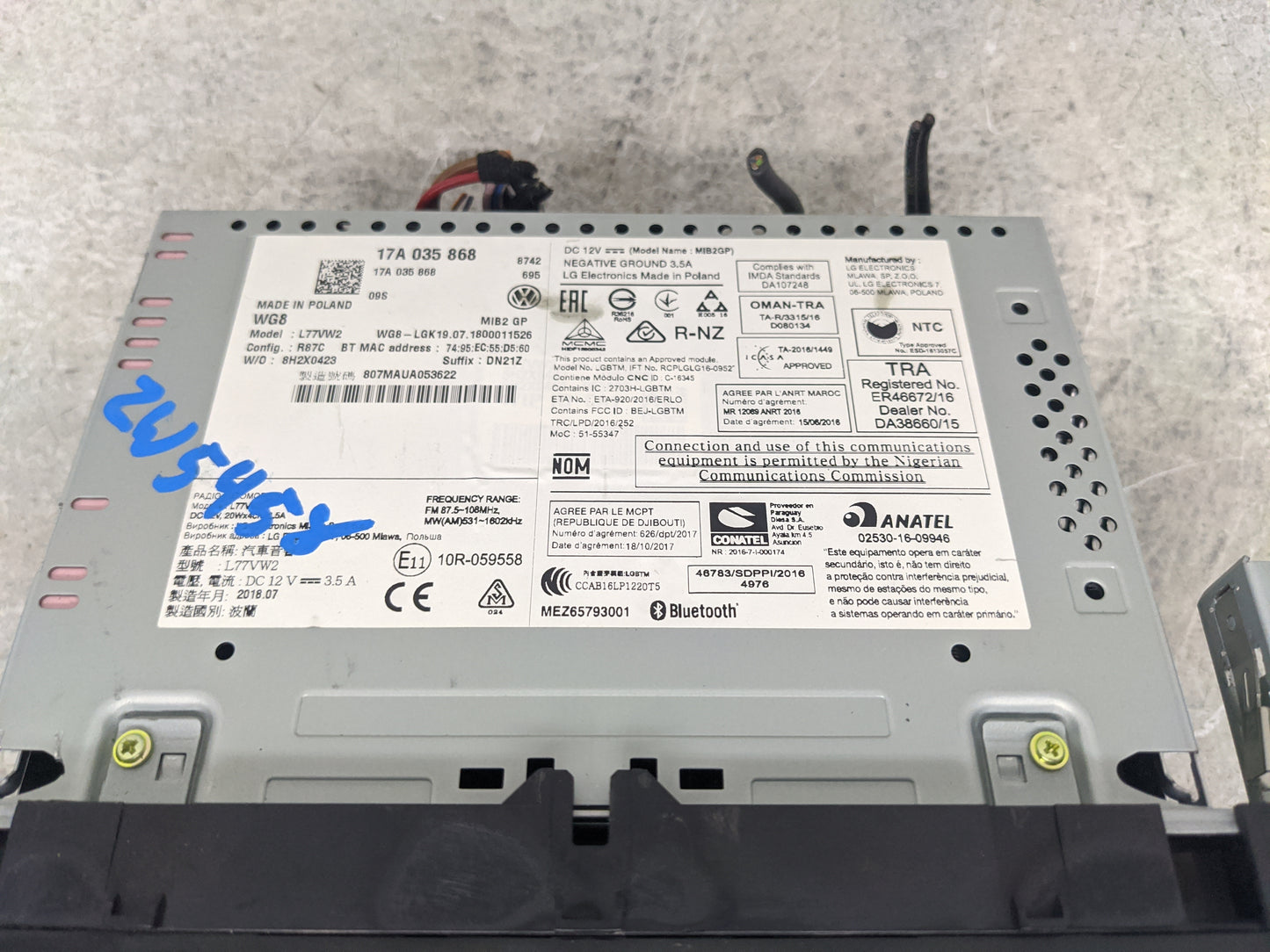2019 Volkswagen Jetta Radio AM FM Cd Player Receiver Replacement P/N:17A 035 868 Fits OEM Used Auto Parts - Oemusedautoparts