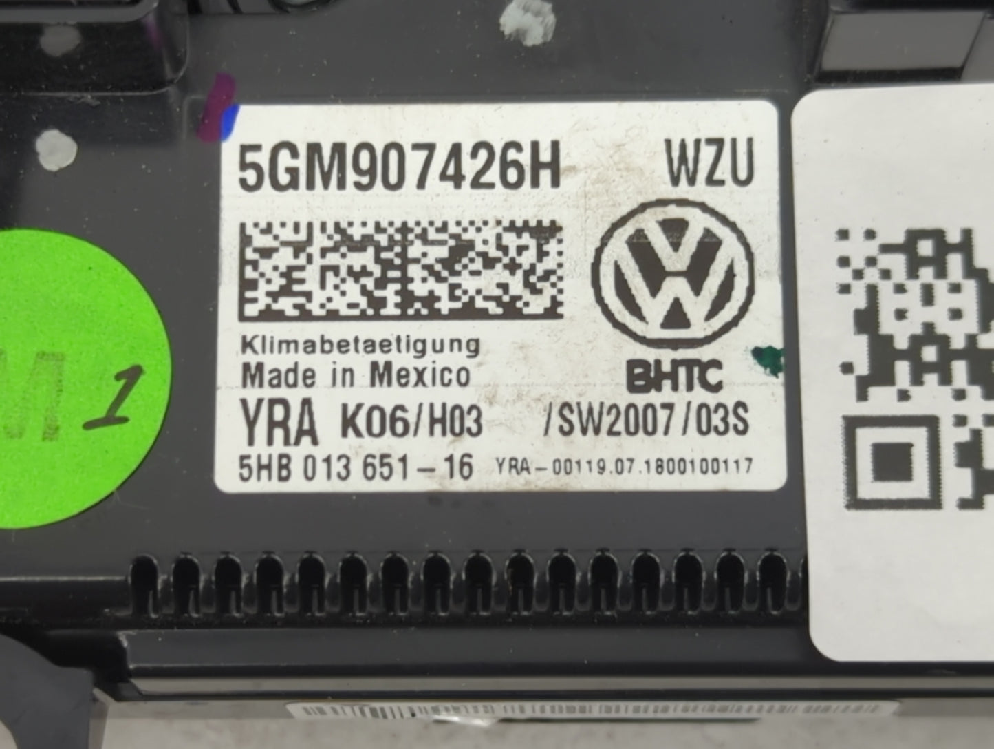 2019-2021 Volkswagen Jetta Climate Control Module Temperature AC/Heater Replacement P/N:5GM907426H 5HB013651-16 Fits OEM Use