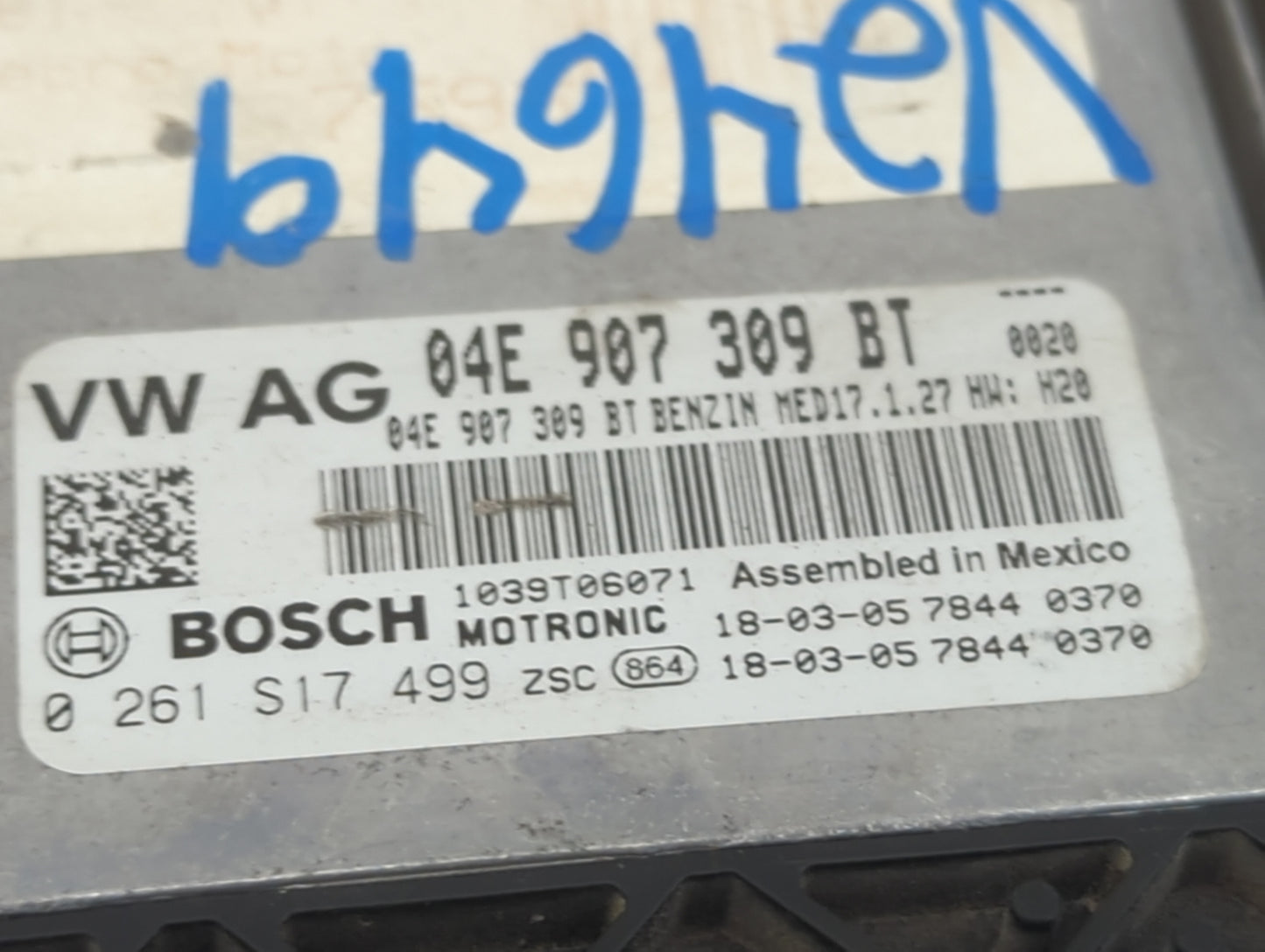 2019-2020 Volkswagen Jetta PCM Engine Control Computer ECU ECM PCU OEM P/N:04E907309BT 0261S17499 Fits Fits 2019 2020 OEM Us