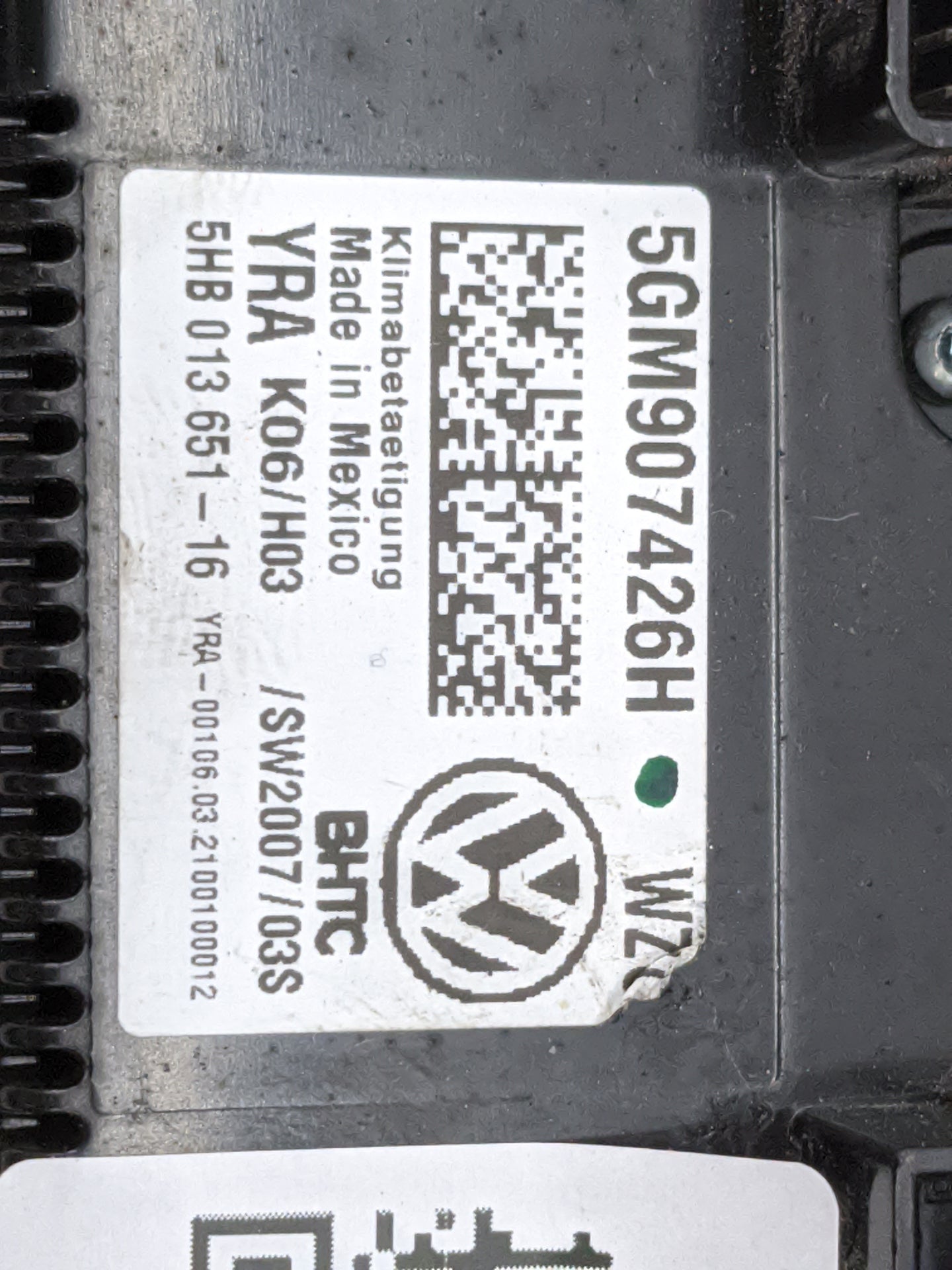 2019-2021 Volkswagen Jetta Climate Control Module Temperature AC/Heater Replacement P/N:5GM907426H 5HB013651-16 Fits OEM Use