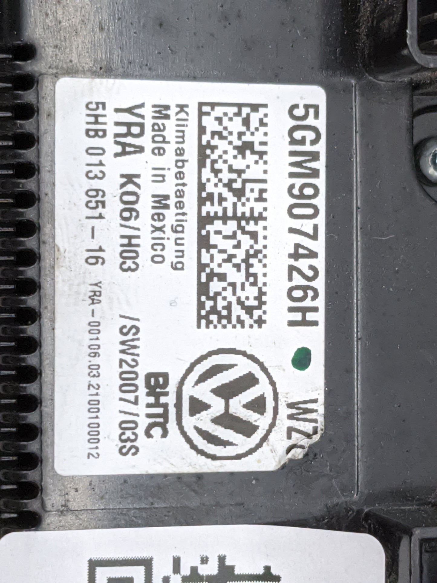 2019-2021 Volkswagen Jetta Climate Control Module Temperature AC/Heater Replacement P/N:5GM907426H 5HB013651-16 Fits OEM Use