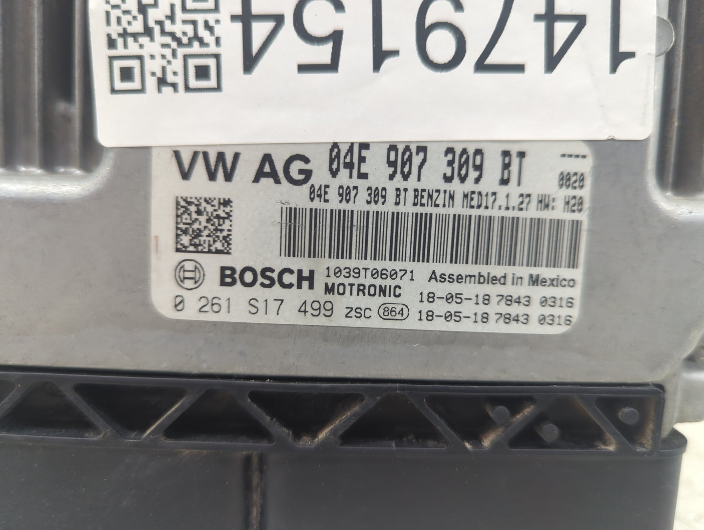 2019-2020 Volkswagen Jetta PCM Engine Control Computer ECU ECM PCU OEM P/N:04E907309BT 0261S17499 Fits Fits 2019 2020 OEM Us