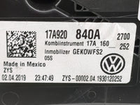 2019-2020 Volkswagen Jetta Instrument Cluster Speedometer Gauges P/N:17A920840A GEKOWFS2 Miles: Fits Fits 2019 2020 OEM Used