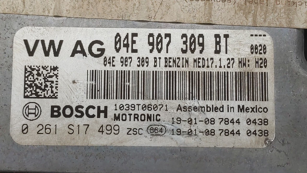 2019 Volkswagen Jetta PCM Engine Control Computer ECU ECM PCU OEM P/N:04E 907 309 BT 04E907309BT Fits OEM Used Auto Parts - 