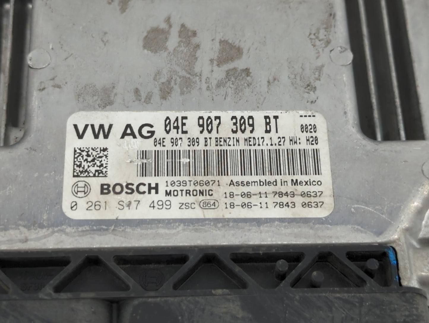 2019 Volkswagen Jetta PCM Engine Control Computer ECU ECM PCU OEM P/N:04E 907 309 BT Fits OEM Used Auto Parts - Oemusedautop
