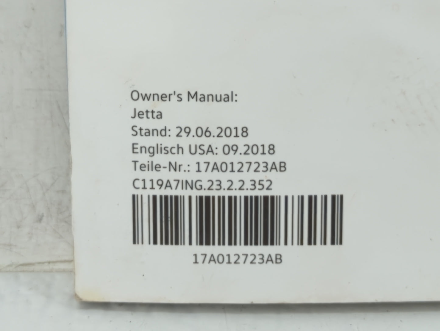 2019 Volkswagen Jetta Owners Manual Book Guide OEM Used Auto Parts - Oemusedautoparts1.com