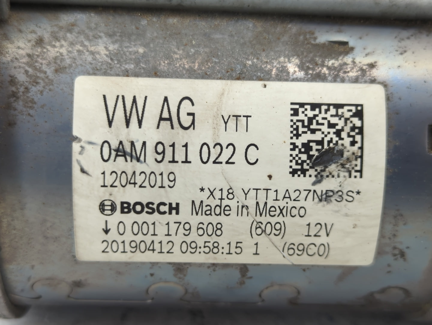 2019-2021 Volkswagen Jetta Car Starter Motor Solenoid OEM P/N:12042019 0AM 911 022 C Fits Fits 2019 2020 2021 OEM Used Auto 