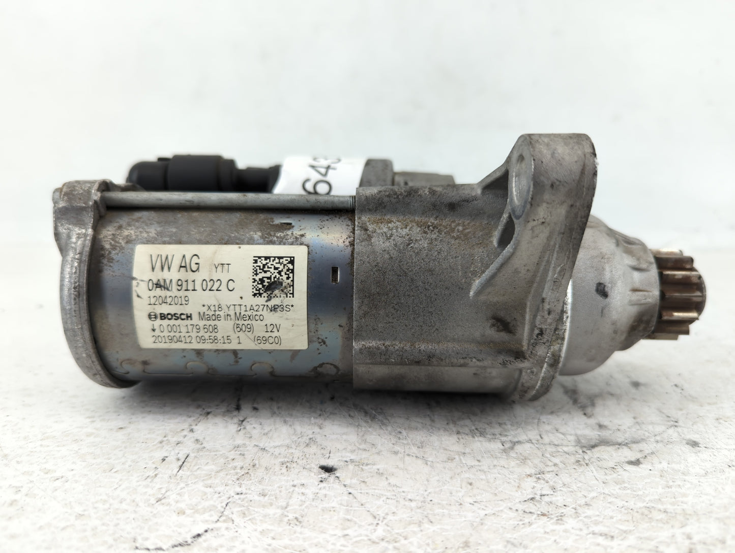 2019-2021 Volkswagen Jetta Car Starter Motor Solenoid OEM P/N:12042019 0AM 911 022 C Fits Fits 2019 2020 2021 OEM Used Auto 