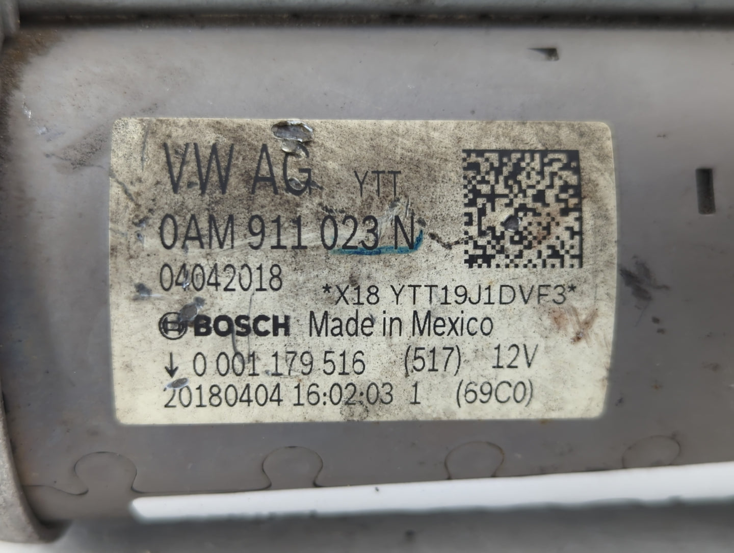 2019-2021 Volkswagen Jetta Car Starter Motor Solenoid OEM P/N:04042018 0AM 911 023 N Fits Fits 2019 2020 2021 OEM Used Auto 
