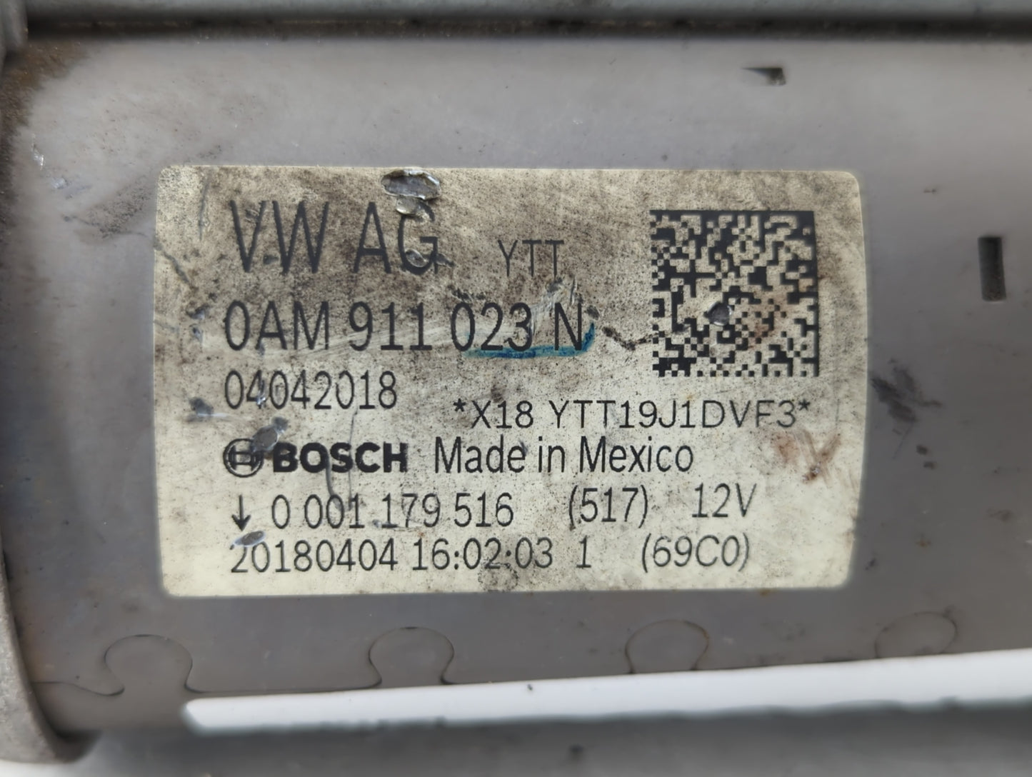 2019-2021 Volkswagen Jetta Car Starter Motor Solenoid OEM P/N:04042018 0AM 911 023 N Fits Fits 2019 2020 2021 OEM Used Auto 