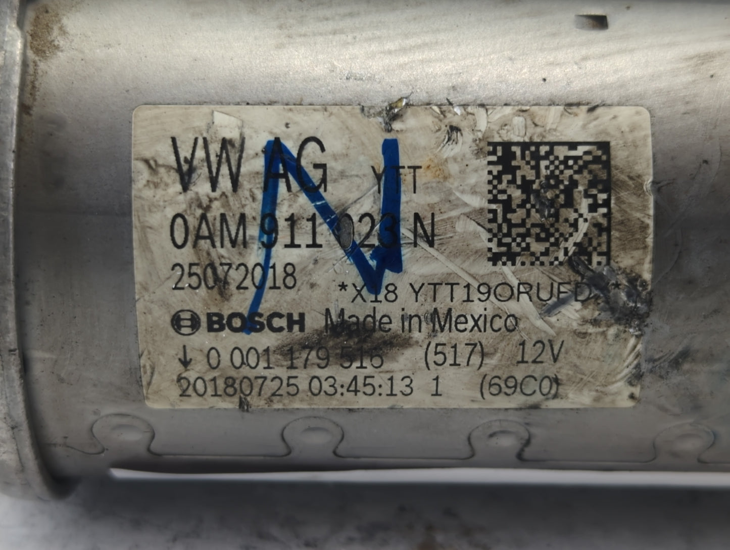 2019-2021 Volkswagen Jetta Car Starter Motor Solenoid OEM P/N:25072018 0AM 911 023 N Fits Fits 2019 2020 2021 OEM Used Auto 