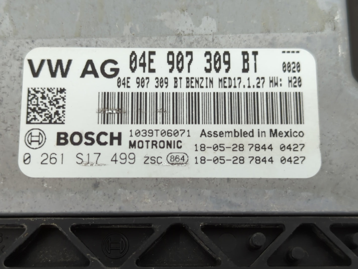 2019 Volkswagen Jetta PCM Engine Control Computer ECU ECM PCU OEM P/N:04E 907 309 BT Fits OEM Used Auto Parts - Oemusedautop