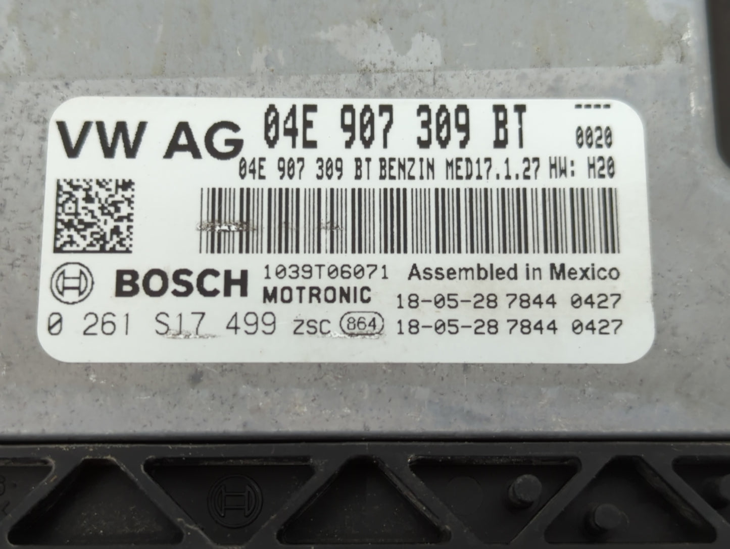 2019 Volkswagen Jetta PCM Engine Control Computer ECU ECM PCU OEM P/N:04E 907 309 BT Fits OEM Used Auto Parts - Oemusedautop