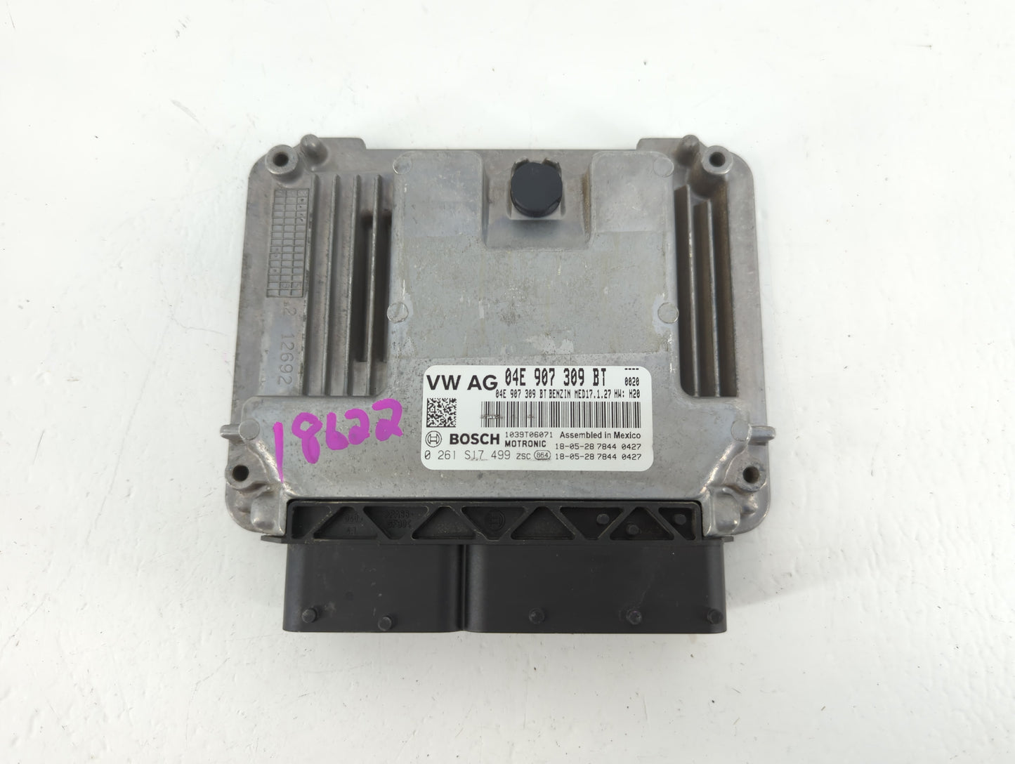 2019 Volkswagen Jetta PCM Engine Control Computer ECU ECM PCU OEM P/N:04E 907 309 BT Fits OEM Used Auto Parts - Oemusedautop