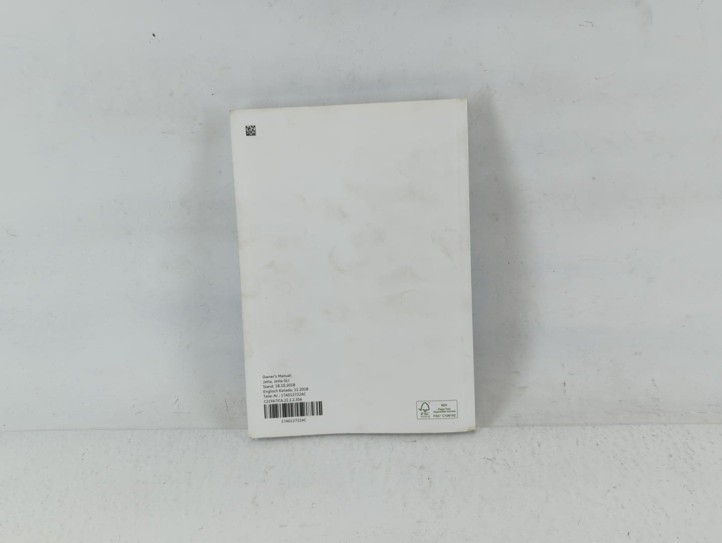 2019 Volkswagen Jetta Owners Manual Book Guide P/N:17A012722AC OEM Used Auto Parts - Oemusedautoparts1.com