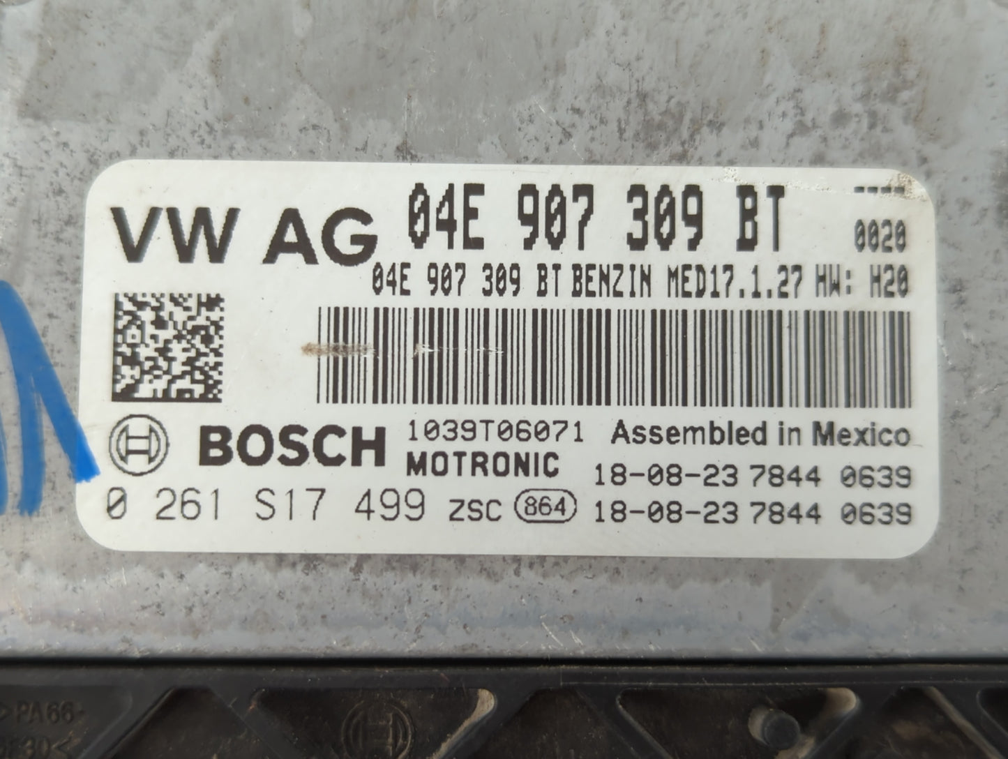 2019-2020 Volkswagen Jetta PCM Engine Control Computer ECU ECM PCU OEM P/N:0 261 S17 499 04E 907 309 BT Fits Fits 2019 2020 