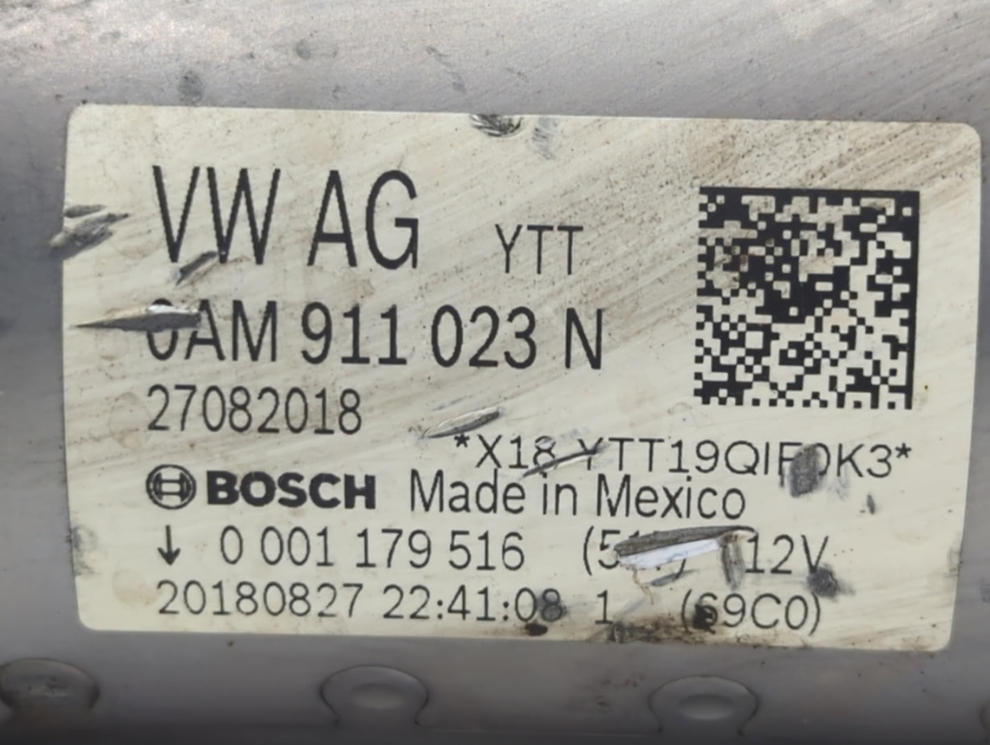2019-2021 Volkswagen Jetta Car Starter Motor Solenoid OEM P/N:27082018 0AM 911 023 N Fits Fits 2019 2020 2021 OEM Used Auto 