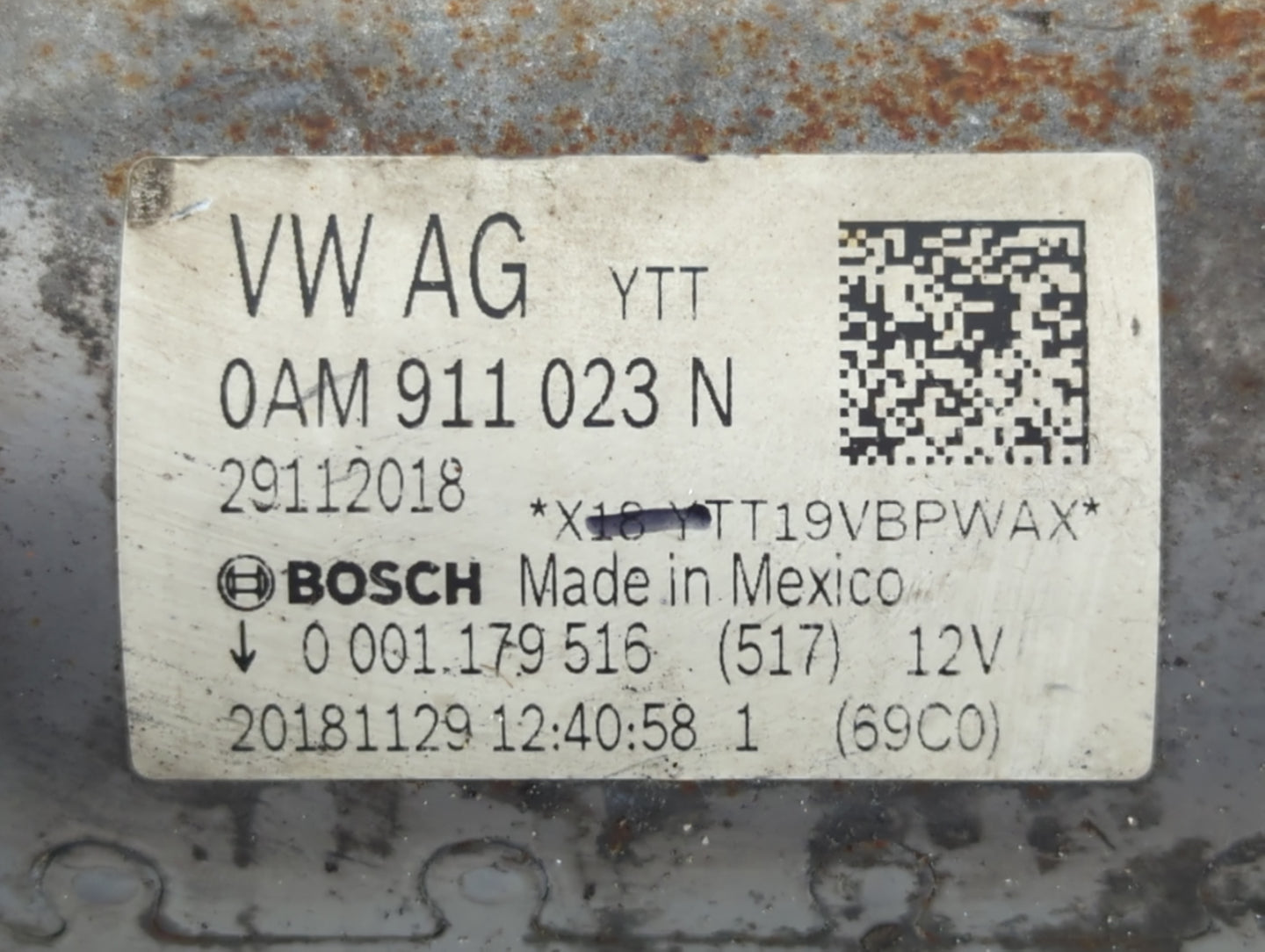 2019-2021 Volkswagen Jetta Car Starter Motor Solenoid OEM P/N:27082018 0AM 911 023 N Fits Fits 2019 2020 2021 OEM Used Auto 