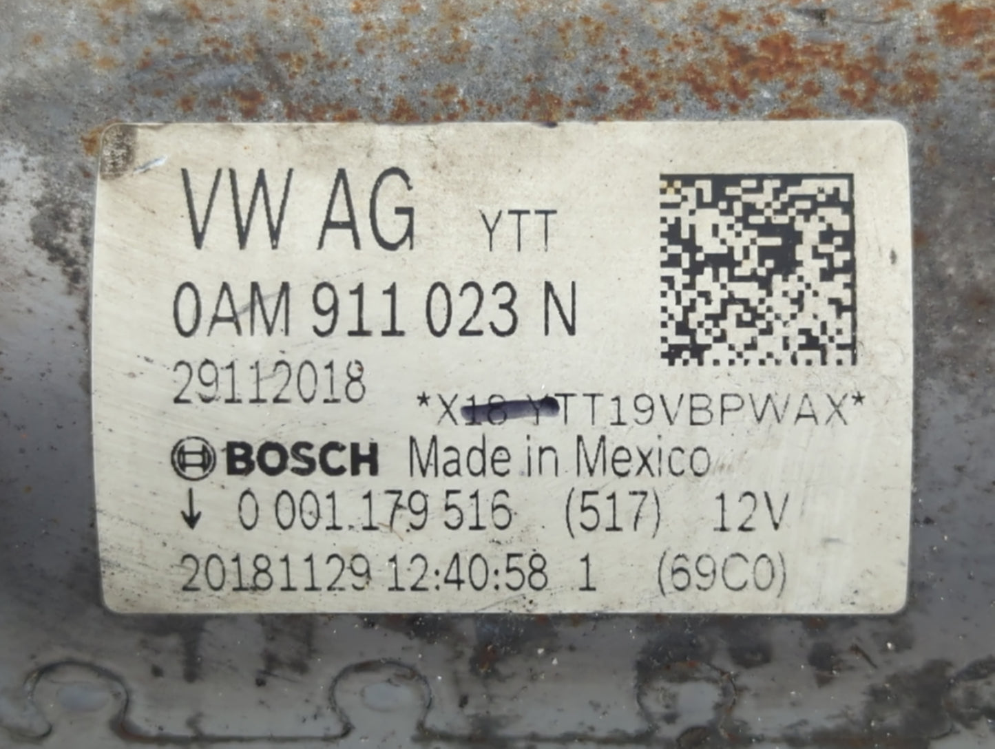 2019-2021 Volkswagen Jetta Car Starter Motor Solenoid OEM P/N:27082018 0AM 911 023 N Fits Fits 2019 2020 2021 OEM Used Auto 