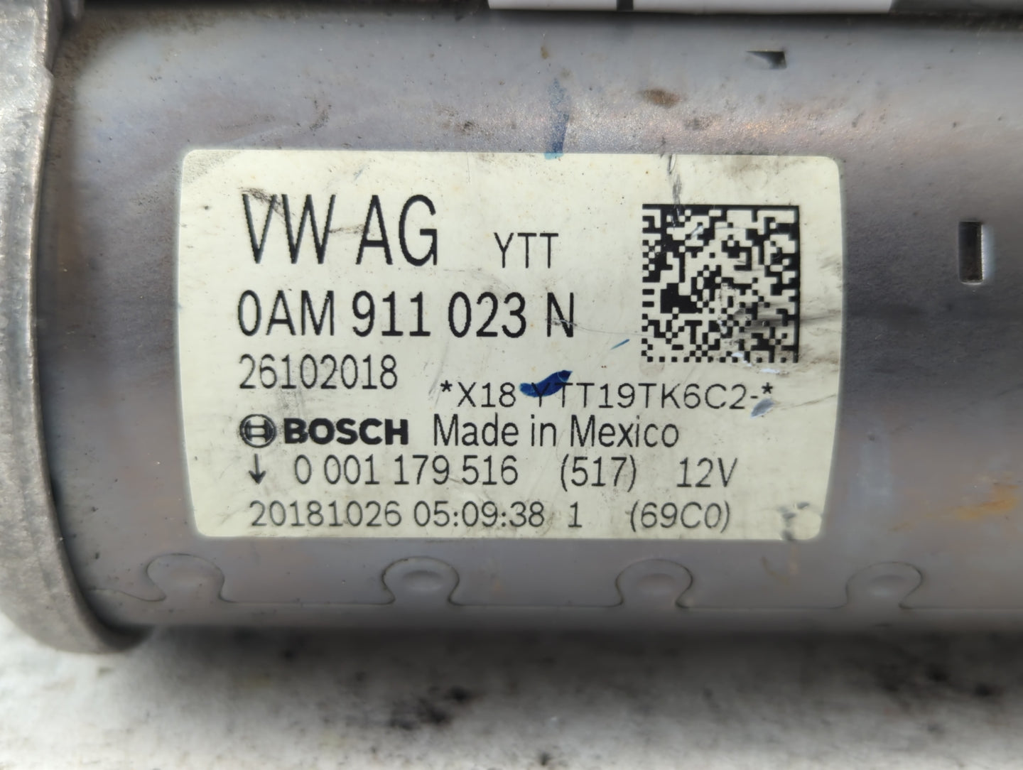 2019-2021 Volkswagen Jetta Car Starter Motor Solenoid OEM P/N:27082018 0AM 911 023 N Fits Fits 2019 2020 2021 OEM Used Auto 