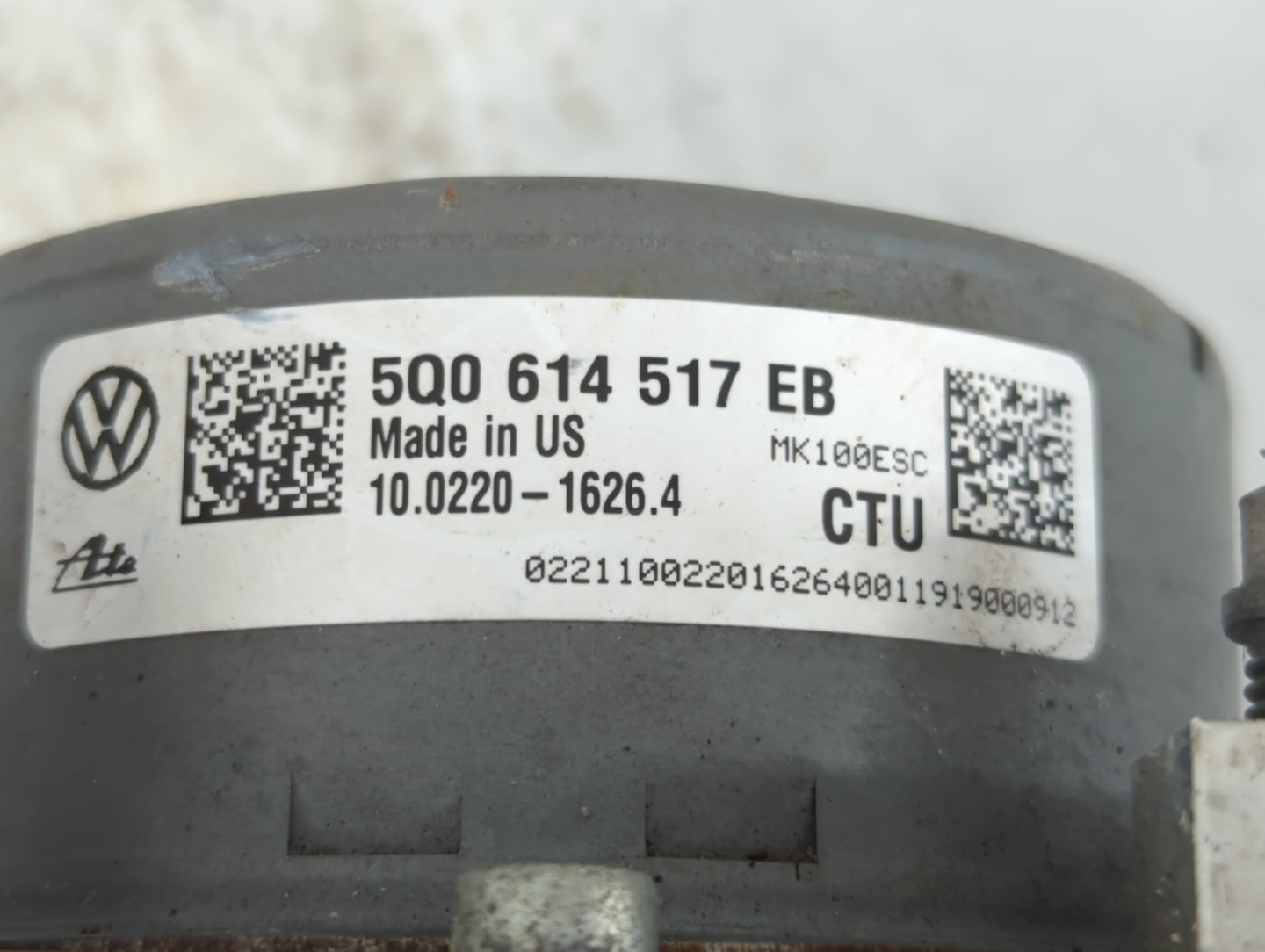 2019 Volkswagen Jetta ABS Pump Control Module Replacement P/N:5Q0 614 517 EB Fits OEM Used Auto Parts - Oemusedautoparts1.co