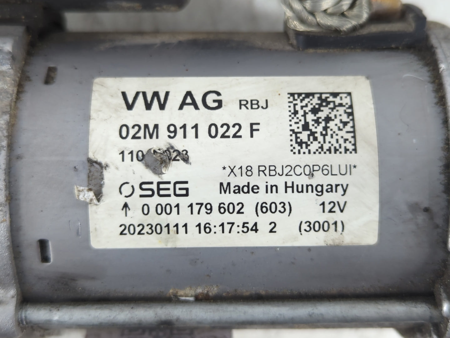 2018-2022 Volkswagen Tiguan Car Starter Motor Solenoid OEM P/N:20230111 02M 911 022 F Fits Fits 2018 2019 2020 2021 2022 OEM