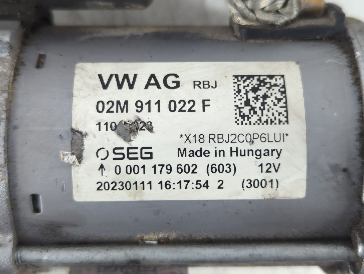 2018-2022 Volkswagen Tiguan Car Starter Motor Solenoid OEM P/N:20230111 02M 911 022 F Fits Fits 2018 2019 2020 2021 2022 OEM