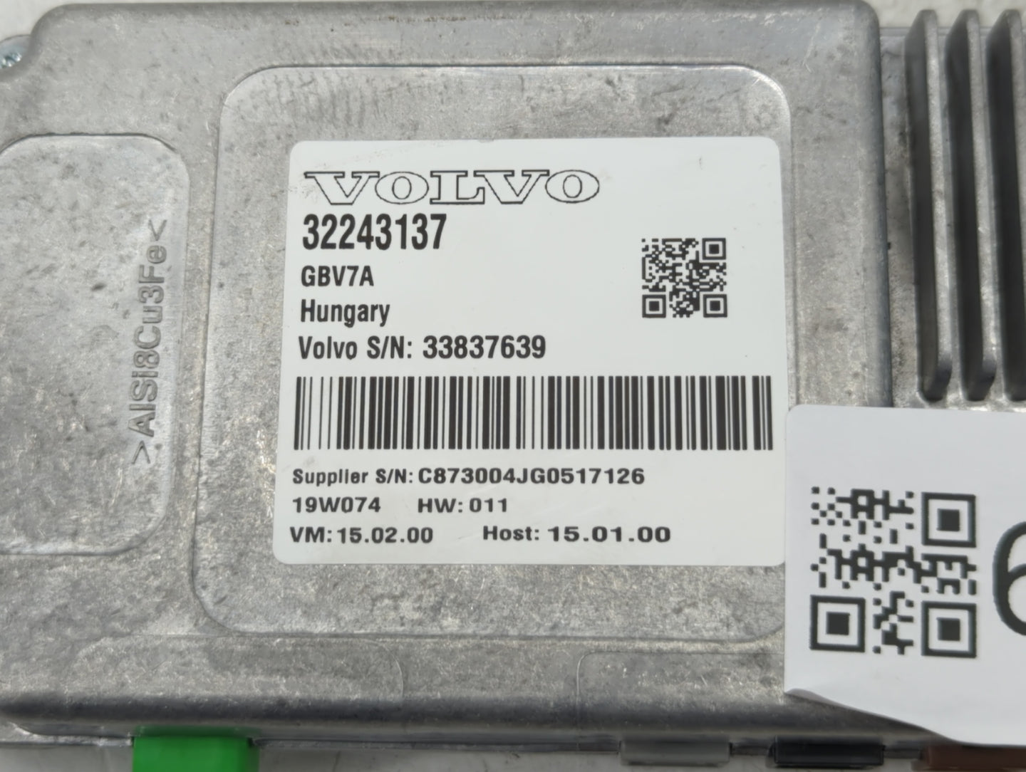 2019 Volvo Xc60 Radio AM FM Cd Player Receiver Replacement P/N:32243137 Fits OEM Used Auto Parts - Oemusedautoparts1.com