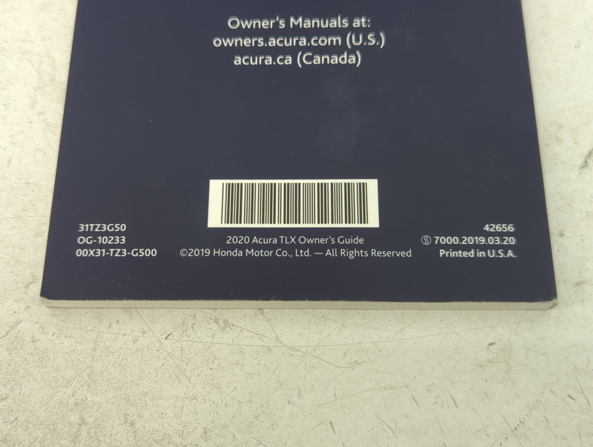 2020 Acura Tlx Owners Manual Book Guide OEM Used Auto Parts - Oemusedautoparts1.com