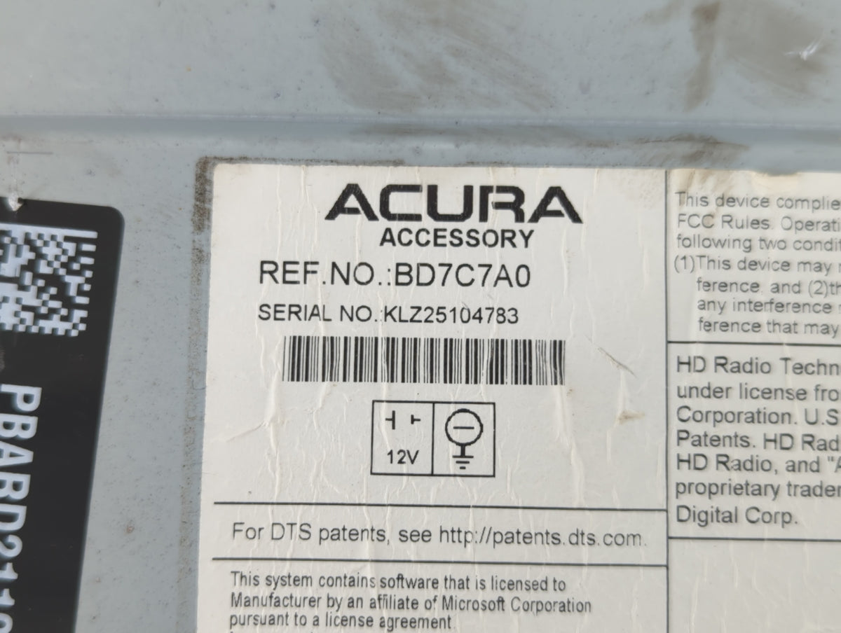 Acura Tlx Am Fm Cd Player Radio Receiver 515485 - Oemusedautoparts1.com