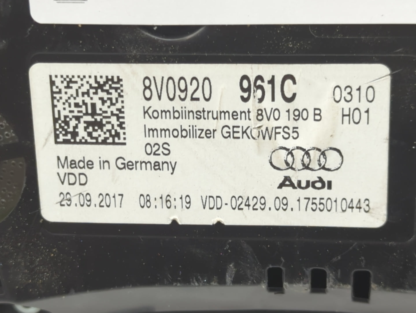 2020 Audi A3 Instrument Cluster Speedometer Gauges P/N:8V0920 Fits OEM Used Auto Parts - Oemusedautoparts1.com
