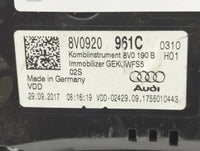 2020 Audi A3 Instrument Cluster Speedometer Gauges P/N:8V0920 Fits OEM Used Auto Parts - Oemusedautoparts1.com