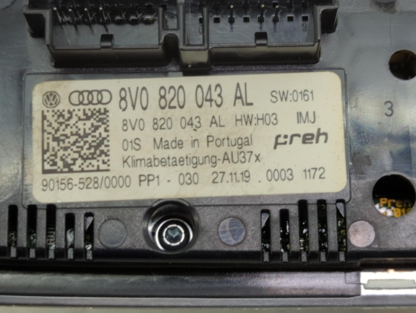 2020 Audi A3 Climate Control Module Temperature AC/Heater Replacement P/N:8V0820043AL Fits OEM Used Auto Parts - Oemusedauto