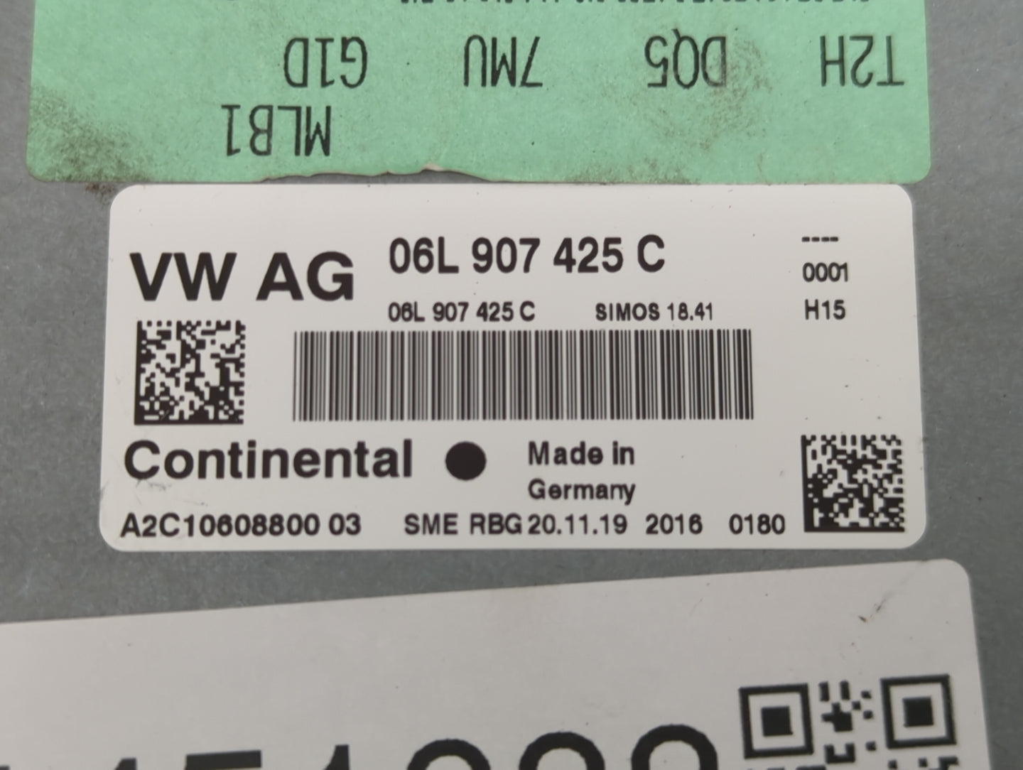 2020 Audi A5 PCM Engine Control Computer ECU ECM PCU OEM P/N:06L 907 425 C Fits OEM Used Auto Parts - Oemusedautoparts1.com