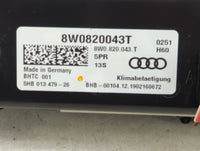 2020 Audi A5 Climate Control Module Temperature AC/Heater Replacement P/N:8W0820043T Fits OEM Used Auto Parts - Oemusedautop