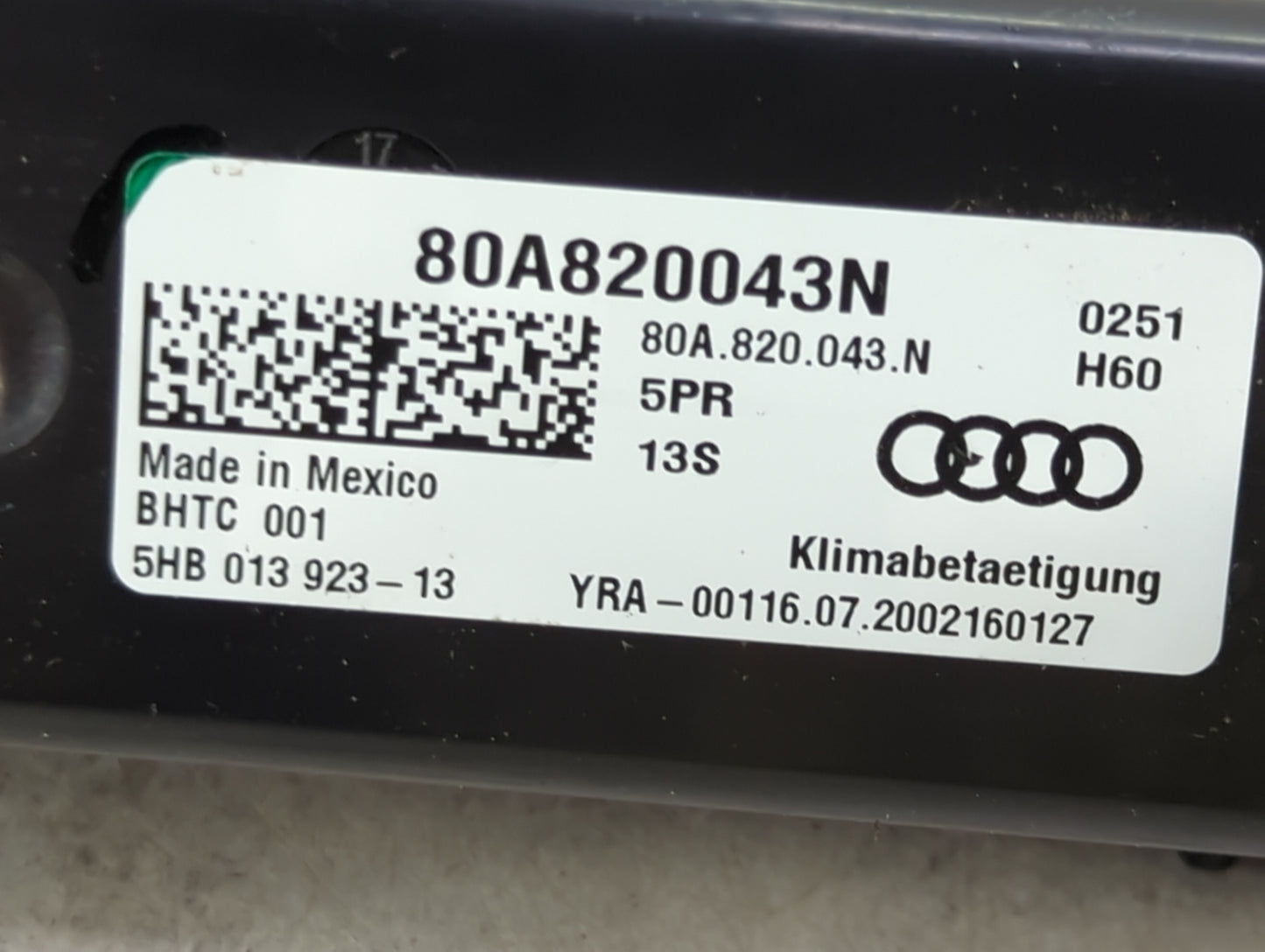 2018-2020 Audi Sq5 Climate Control Module Temperature AC/Heater Replacement P/N:80A820043N Fits Fits 2017 2018 2019 2020 OEM