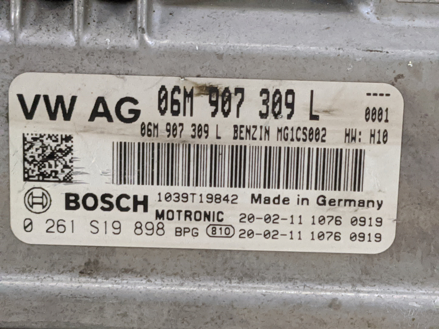 2019-2020 Audi Sq5 PCM Engine Control Computer ECU ECM PCU OEM P/N:06M907309L 0261S19898, 1039T19842 Fits Fits 2019 2020 OEM