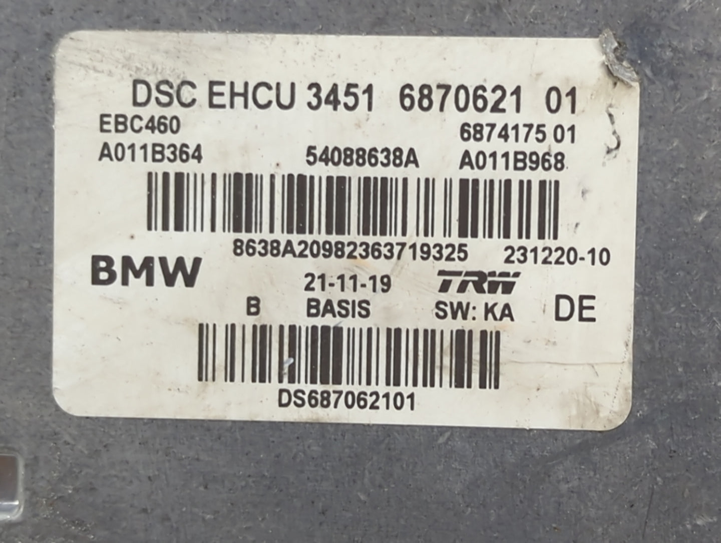 2018-2020 Bmw 530 ABS Pump Control Module Replacement P/N:3451 6870621 01 EBC460, 6874175 01 Fits Fits 2017 2018 2019 2020 2