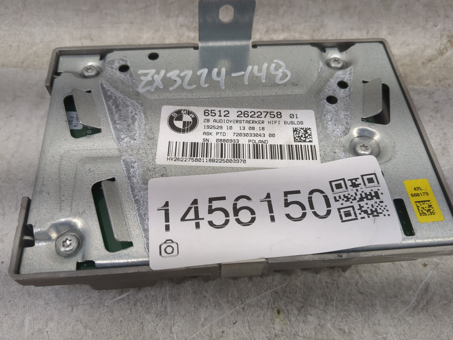 2018-2020 Bmw X2 Radio Speaker Amplifier 65122622758|7203033043 - Oemusedautoparts1.com