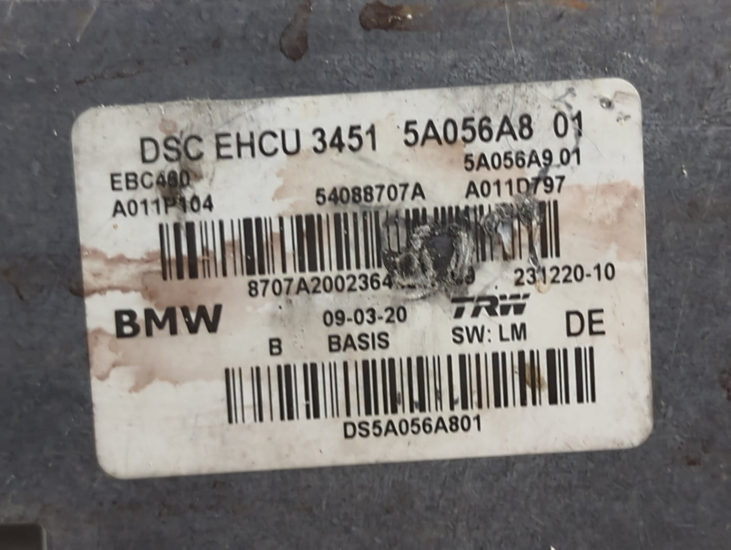 2018-2021 Bmw X3 ABS Pump Control Module Replacement P/N:DSC EHCU 3451 5A056A8 01 5A056A9 01 Fits OEM Used Auto Parts - Oemu