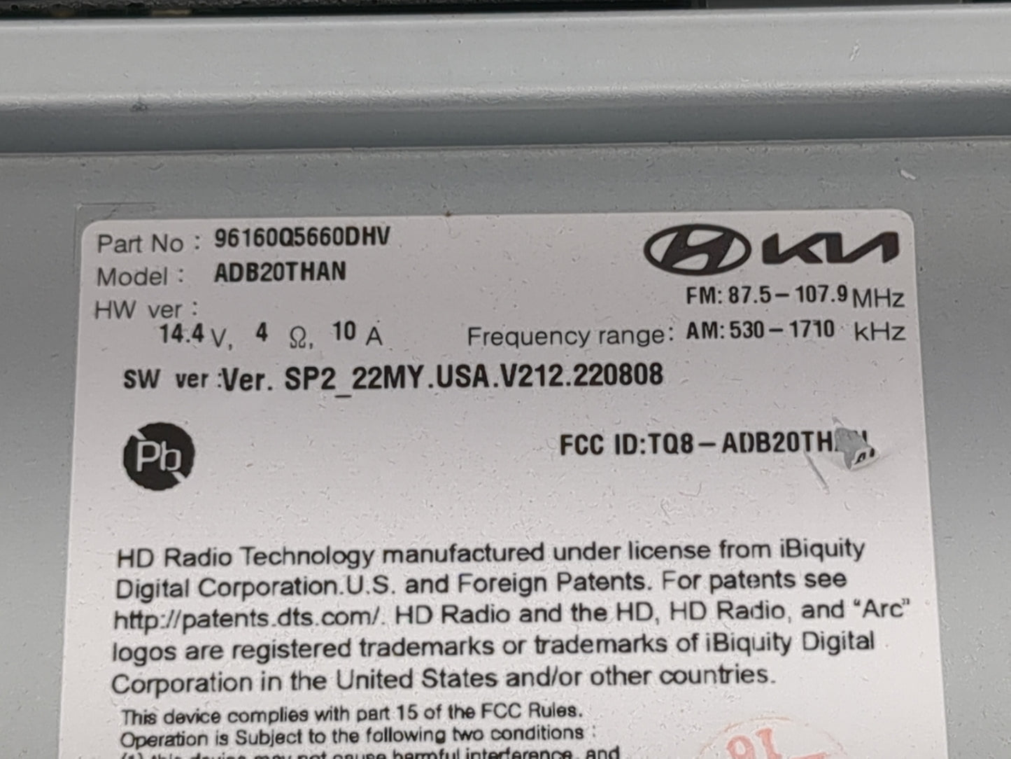 2020 Buick Envision Radio AM FM Cd Player Receiver Replacement P/N:96160Q5660DHV Fits Fits 2018 2019 2021 OEM Used Auto Part