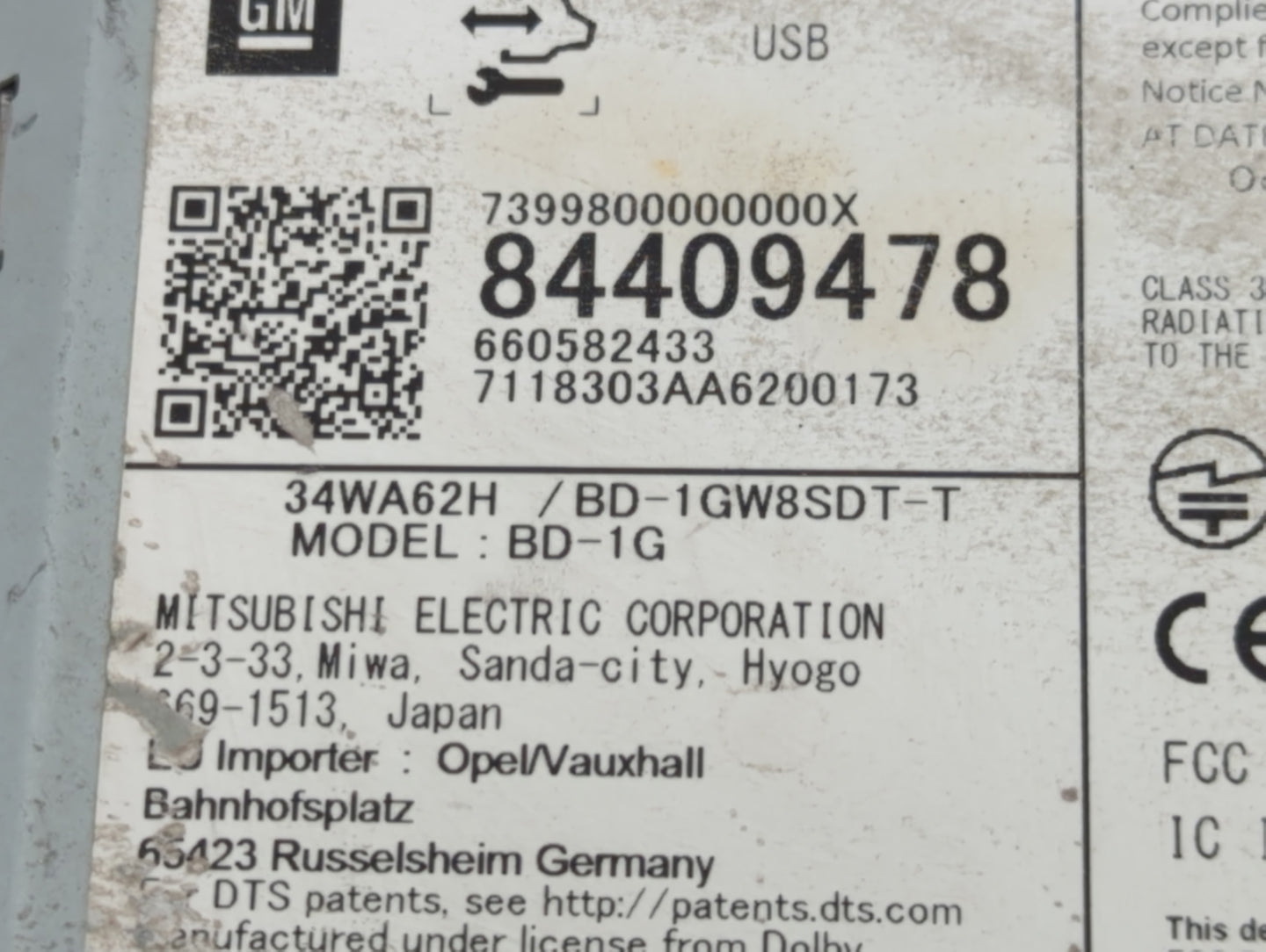 2018-2020 Cadillac Escalade Radio AM FM Cd Player Receiver Replacement P/N:84409478 Fits Fits 2018 2019 2020 OEM Used Auto P