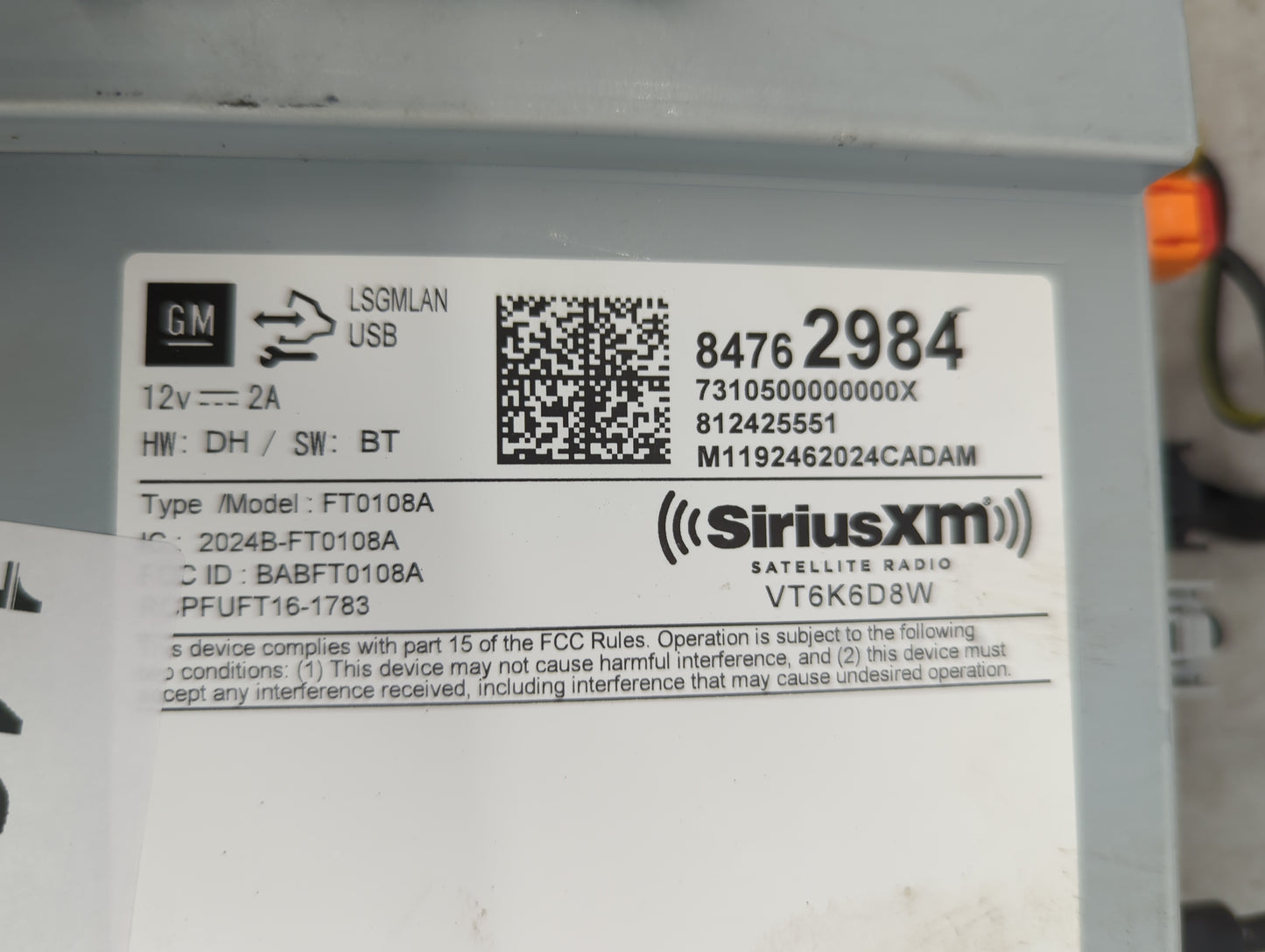 2020-2022 Chevrolet Blazer Radio AM FM Cd Player Receiver Replacement P/N:FT0108A 2024B-FT0108A Fits Fits 2020 2021 2022 OEM