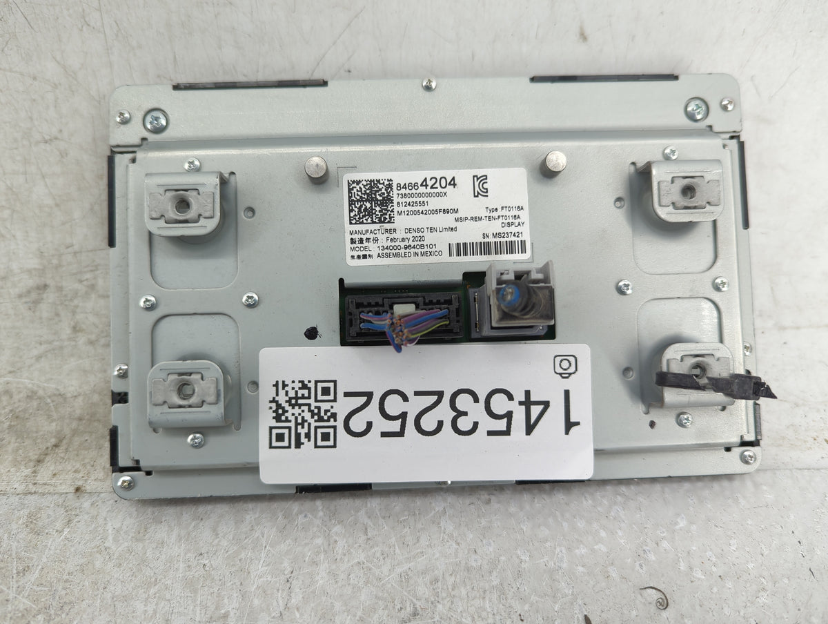 2019-2020 Chevrolet Camaro Information Radio Display Screen 1453252 - Oemusedautoparts1.com