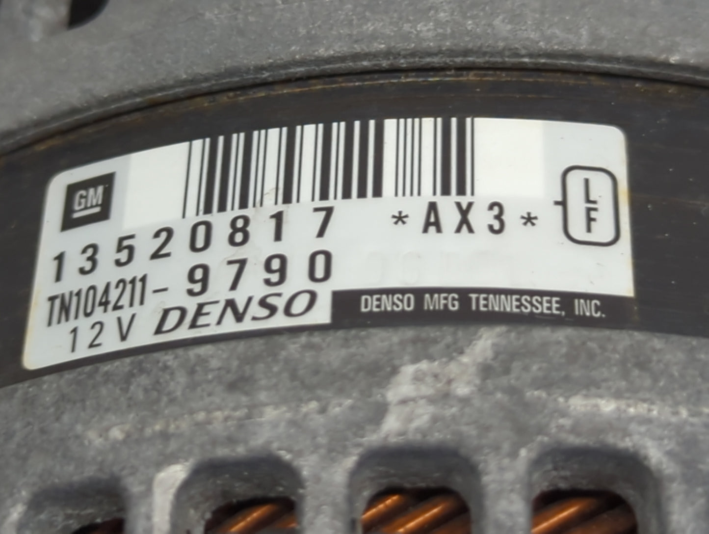 2015-2022 Chevrolet Colorado Alternator Replacement Generator Charging Assembly Engine OEM P/N:13520817 Fits OEM Used Auto P