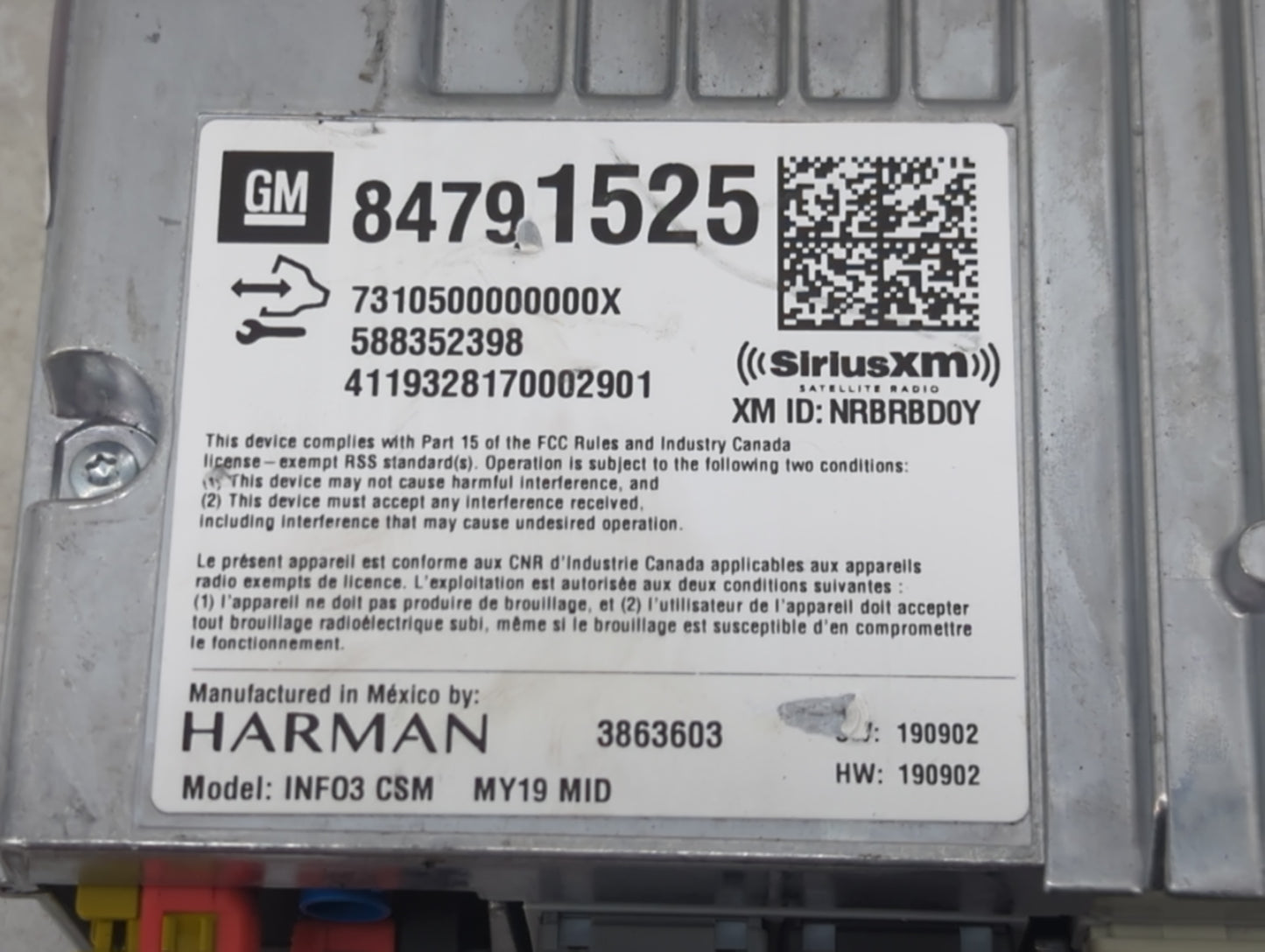2020-2022 Chevrolet Colorado Radio AM FM Cd Player Receiver Replacement P/N:84791525 3863603 Fits Fits 2019 2020 2021 2022 O