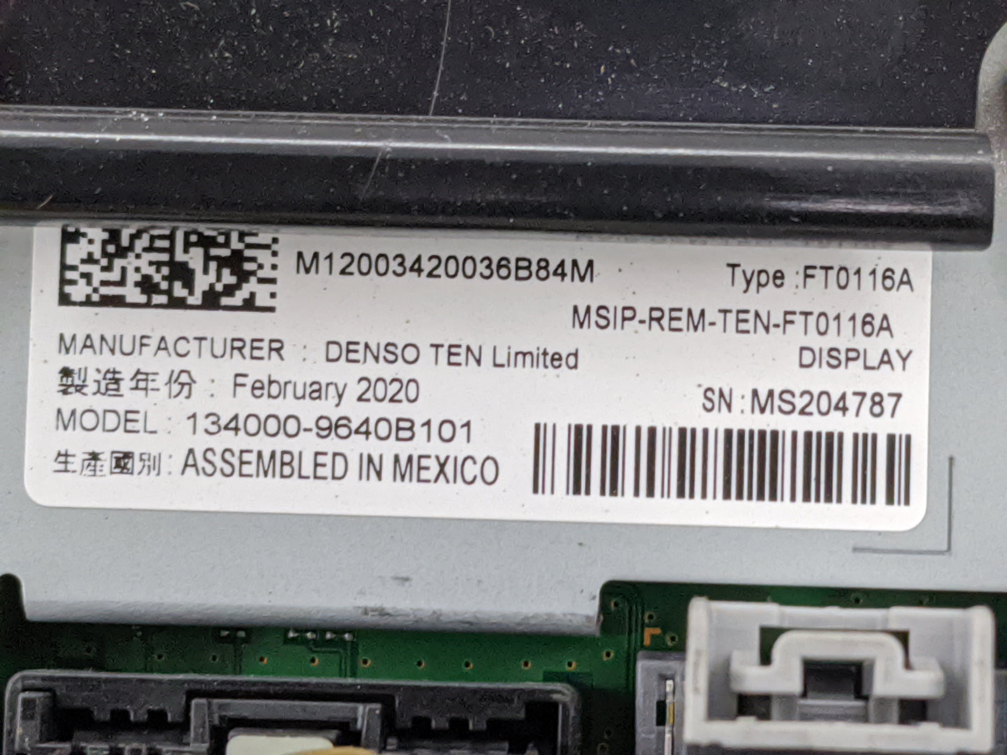 2020 Chevrolet Colorado Climate Control Module Temperature AC/Heater Replacement P/N:134000-9640B101 FT0116A Fits OEM Used A